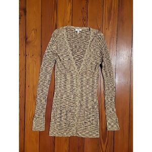 Cache Cardigan Size XL Metallic Gold Vintage Cardigan Button Front Casual Y2K